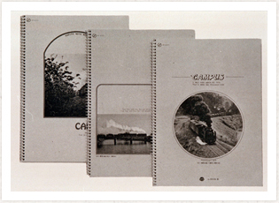 “業界初の意匠ノートとして発売された「キャンパスノート」（1965年）