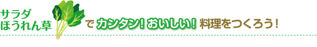 サラダほうれん草でカンタン!おいしい！料理をつくろう!