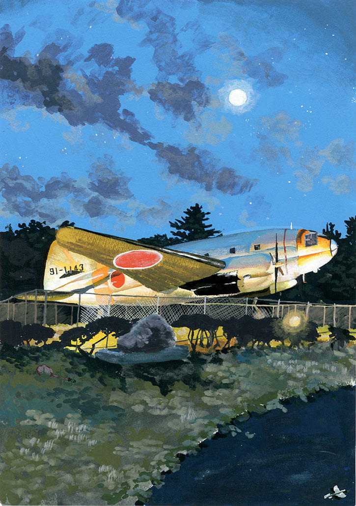 写真：夜の航空公園