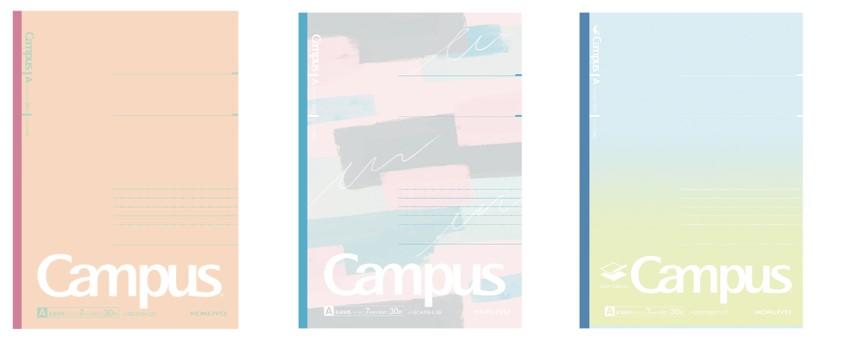 「キャンパスノート（限定パックノート）」イメージ （左より）ミネラルカラー、アクリルパレット、スフレトーン