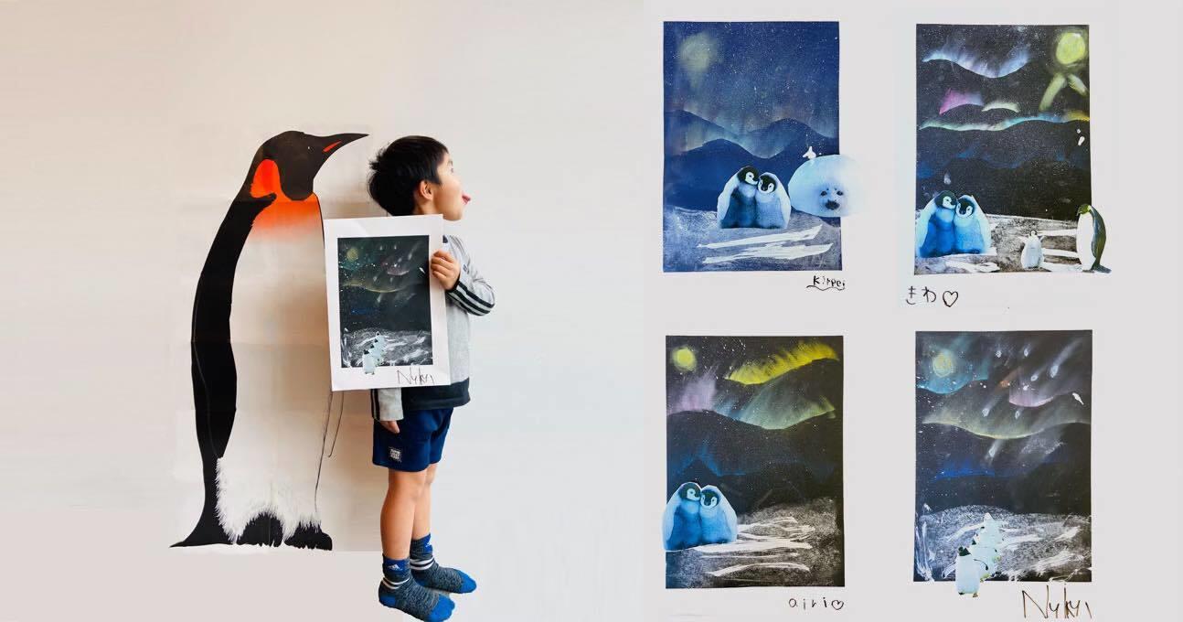 10のアートテクニックでペンギンのいる南極を描こう！｜AMO自由工作研究所 