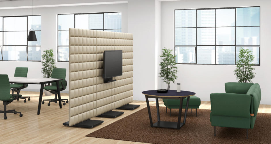 音環境に配慮したキャスター付きパネル「fore moving panel（フォーレ
