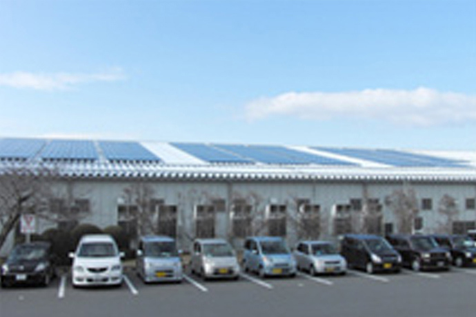滋賀工場に設置されている太陽光パネル