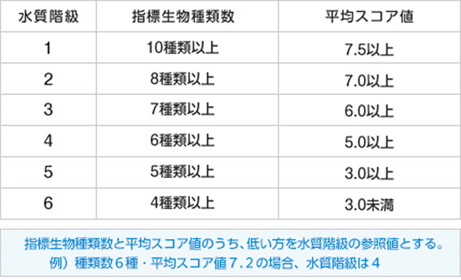 水質階級判定基準