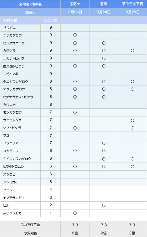 水流度調査結果 2