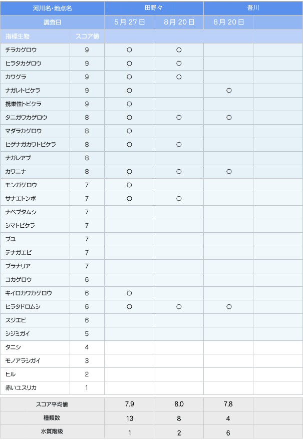 水流度調査結果 2