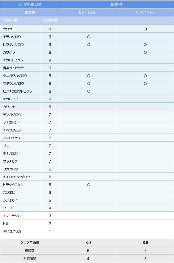 水流度調査結果 2